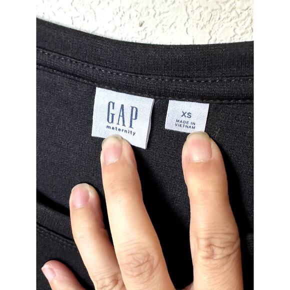 Gap Maternity Nursing Dress – XS Ponte Knit Side Zip – Black Stretch Work/Casual - Picture 3 of 9